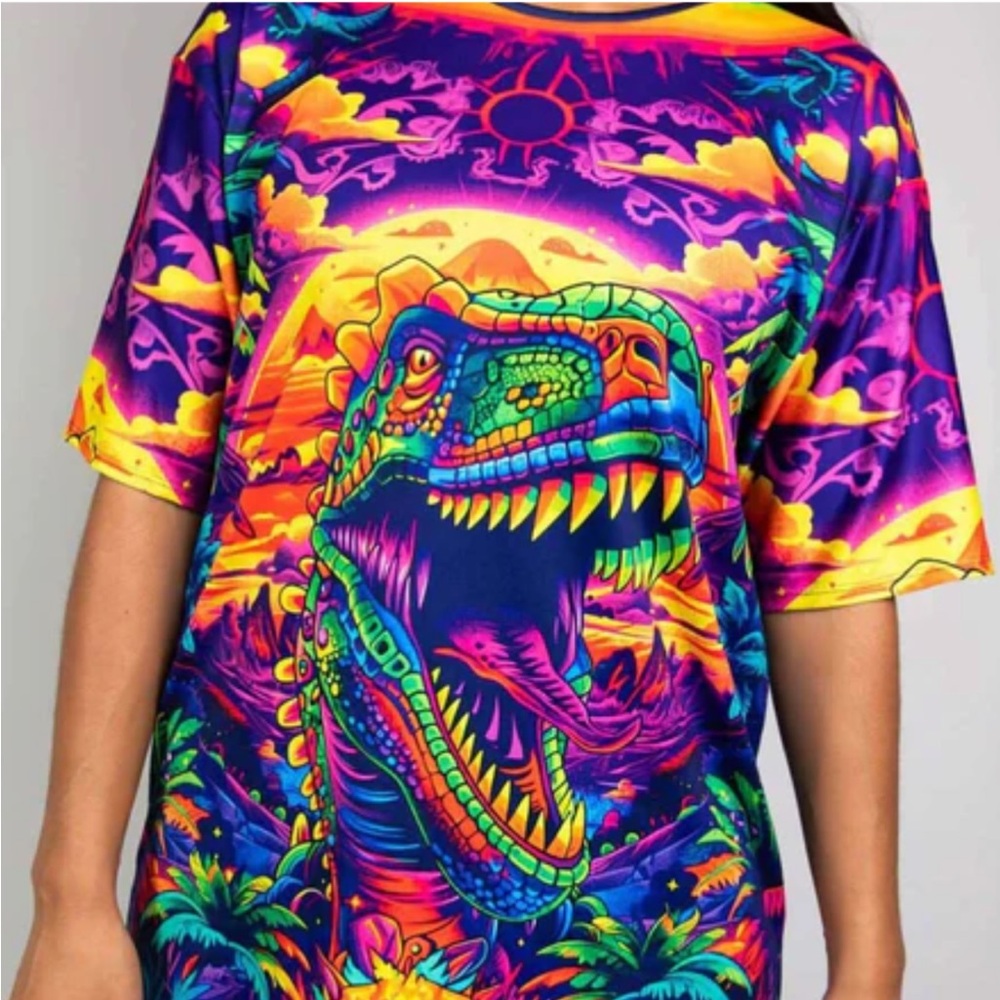 Vibrant Titan Dino Graphic Rave Adult M